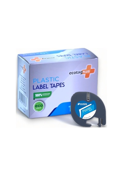 Ecotagplus Dymo Letratag Muadili Plastik Serit Etiket Mavi 10 Lu Pak