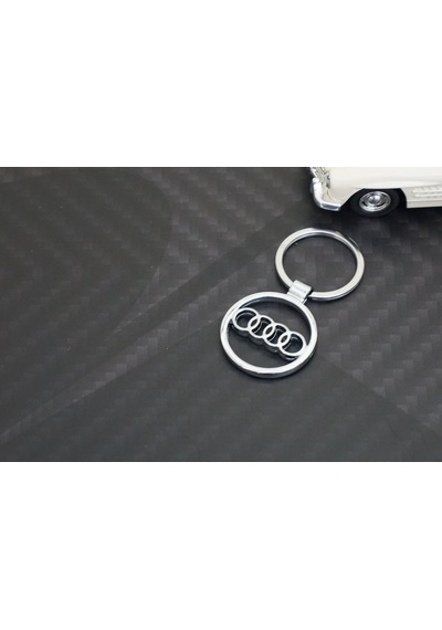 Audi Uyumlu Halka Logo Krom Metal Çift Yön Anahtarlık (416225056)