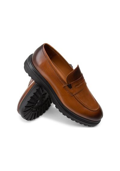 Deery Hakiki Deri Taba Rengi Loafer Erkek Ayakkabı - 01878mtbae01 Taba