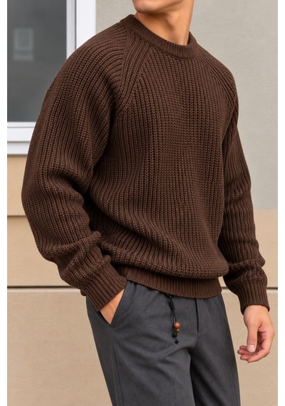 Cool Tarz Erkek Bisiklet Yaka Örgü Desenli Regular Fit Akrilik Pamuk Triko Kazak Kahverengi Kahverengi Cool Tarz Erkek Bisiklet Yaka Örgü Desenli Regular Fit Akrilik Pamuk Triko Kazak Kahverengi Kahverengi