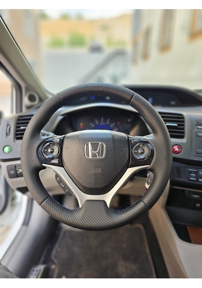 Honda Civic Fb7 Araca Özel Direksiyon Kılıfı Soft Nokta Düz Mavi İp