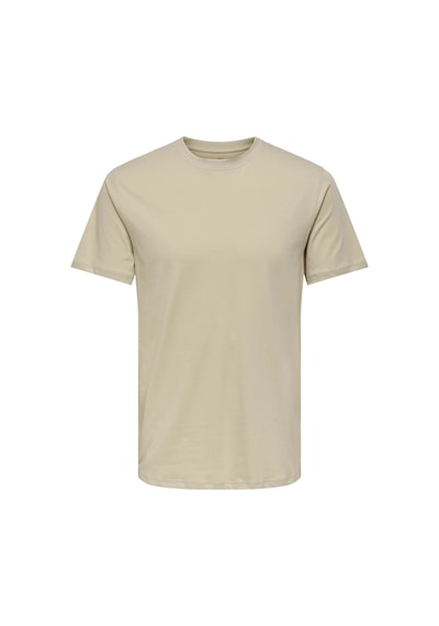 Only & Sons Erkek Regular Fit %100 Pamuk Basic T-shirt - 22025208 Bej