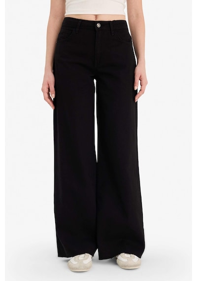 Defacto Wıde Leg Normal Bel Standart Boy Gabardin Pantolon E4381ax26spbk81 Siyah-bk81