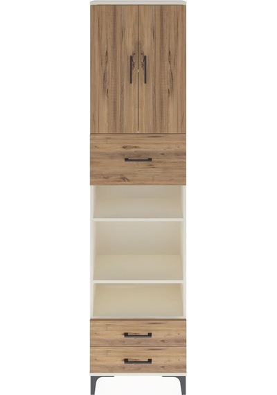 Arges Dolap 5 Raflı 3 Çekmeceli 2 Kapaklı 60x30x243 Aytaşı-çam Aytası