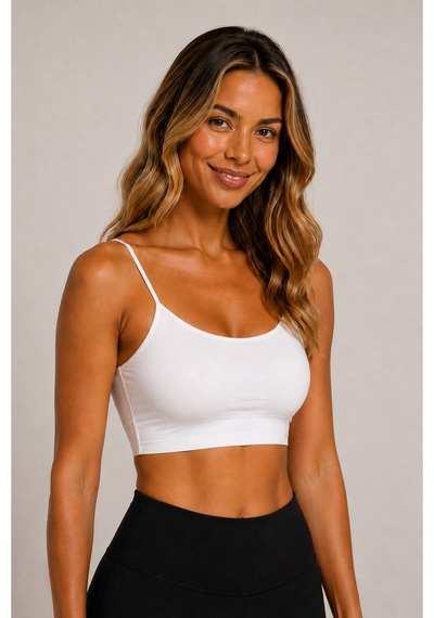 Pijamask Kadın İnce Askılı Crop Top Basic Esnek Büstiyer Atlet Çok Renkli