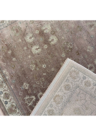 Hoom Rugs Silver 4134 Krem Mürdüm Saçaklı Salon Halısı Silver
