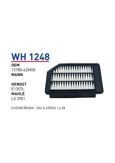 WUNDER WH1248 HAVA FİLTRESİ - SUZUKI VITARA - SX4 S-CROSS 1,6 DDİ