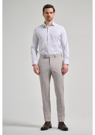 İmza Açık Krem Esnek Yandan Cepli Slim Fit Classic Pantolon 1003250106 Açık Krem