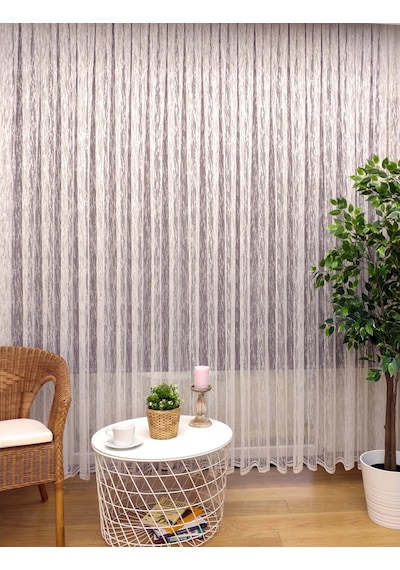 Evdepo Home Kullanıma Hazır Örme Tül Perde (543683267)