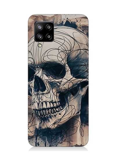 Samsung Galaxy A42 5g Uyumlu Renkli Kurukafa Desenli Silikon Kılıf
