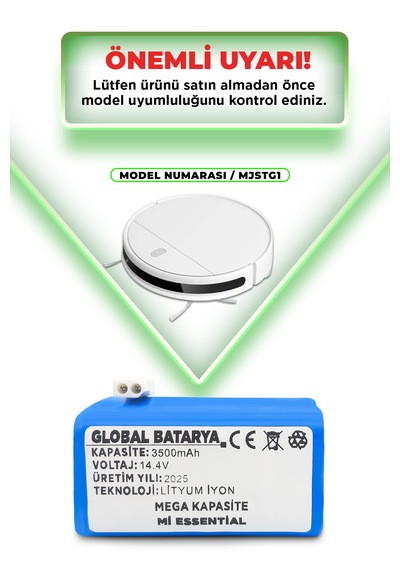 Xiaomi Mop Essential Batarya Mjstg1 3500mah Mega Kapasite