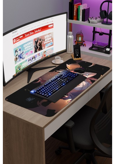 Yoimiya Genshin Impact Anime Gacha V5 - 90x40 Xxl Gaming Mouse Pad Fare Altlığı