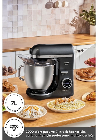 Karaca Mastermaid Chef Ultra D2000 W Dijital Ekranlı Hamur Yoğurma Makinesi Karaca Mastermaid Chef Ultra D2000 W Dijital Ekranlı Hamur Yoğurma Makinesi