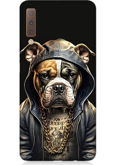 Samsung Galaxy A7 2018 Uyumlu Rapçi Köpek Desenli Silikon Kılıf