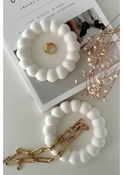 Bernami Mumluk Şamdanpinterest Bubble Dekoratif Tabak, Bardak Altlığı 2 Li Set Diğer