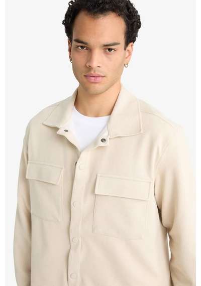 Defacto Regular Fit Twill Uzun Kollu Gömlek E7689ax25aubg359 Bej