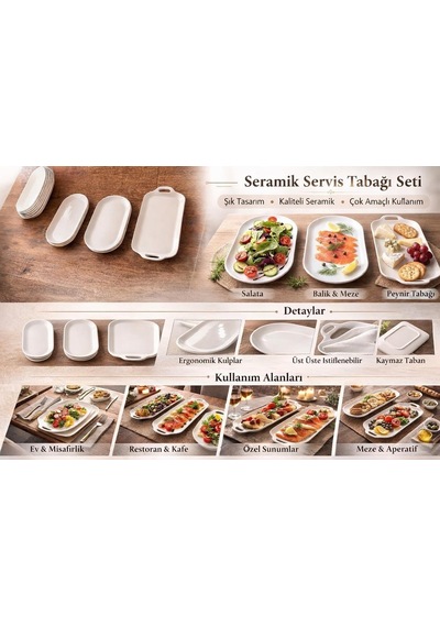 Porselen Servis Tabağı Seti, Beyaz, Oval Uzun Oval Derin Ve Dikdörtgen, 6 Parça, Kulplu Tasarım, Restoran Ve Kafe Kullanımı İçin İdeal Çok Renkli Porselen Servis Tabağı Seti, Beyaz, Oval Uzun Oval Derin Ve Dikdörtgen, 6 Parça, Kulplu Tasarım, Restoran Ve Kafe Kullanımı İçin İdeal Çok Renkli