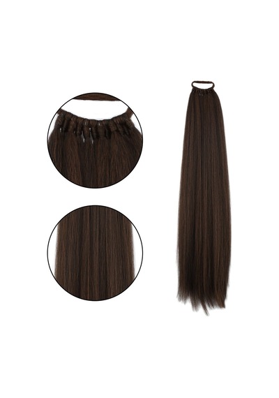Lastik Tokalı At Kuyruğu Düz / Karamel - Ezjı-718156 Çok Renkli