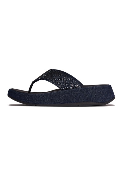 D71 Dark Denim Terlik Kadın Diğer A2v-d71 Fitflop F-mode Toe Post -denim And Hotfix Lacivert
