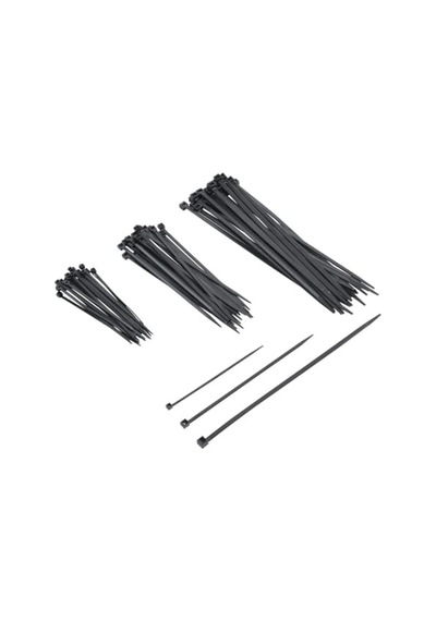 Plastik Kablo Bağı Cırt Kelepçe Set 100 Mm - 150 Mm - 250 Mm X 2.5 Mm Siyah 20 Şer Adet X 3 60 Adet