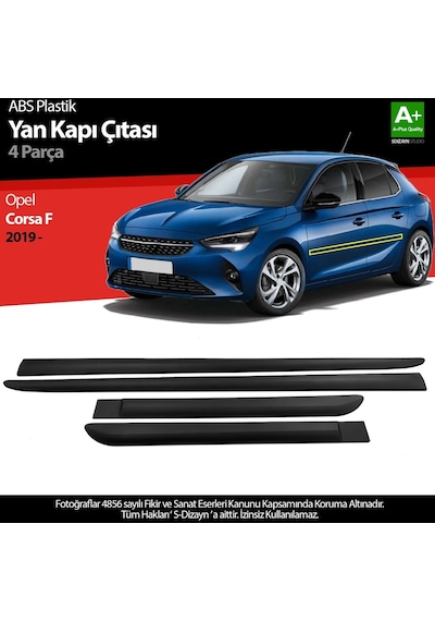 S-dizayn Opel Corsa F Abs Plastik Yan Kapı Koruma Çıtası 2019 Üzeri A+ Kalite