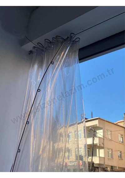1m X 4.5m Şeffaf Balkon, Teras Perdesi Ve Bağlantı Ekipmanları Genel