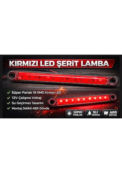 Formplas 15 Led Parmak Lamba 12-24v 24cm Kırmızı