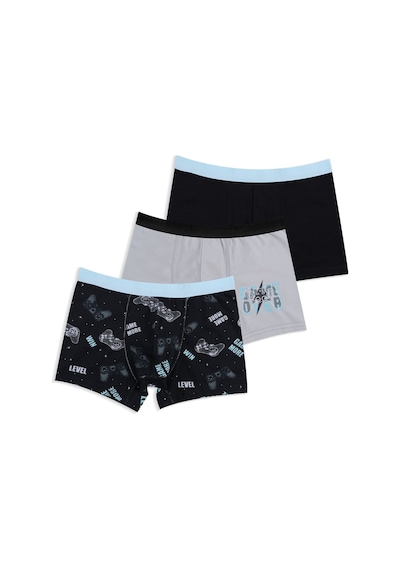 Koza İç Giyim Erkek Çocuk Pamuklu Uzay Baskılı 3'lü Boxer 3053 3053-16