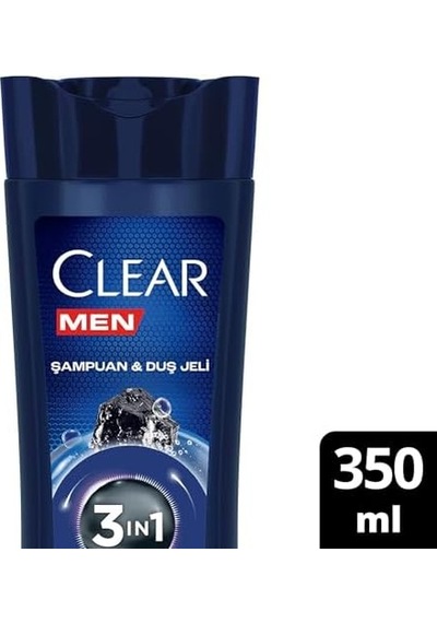 Men 3 İn 1 Şampuan & Duş Jeli Arındırıcı Kömür Saç Yüz Vücut İçin