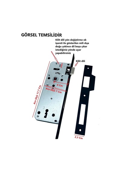 Özen Handles Mat Antik Sarı İç Kapı Gömme Wc Banyo Kilit 40/90/23 Kare 40 Mm 1 Adet