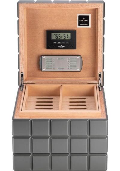 Colibri Heritage Cube Gümüş Sedir Humidor Puro Kutusu