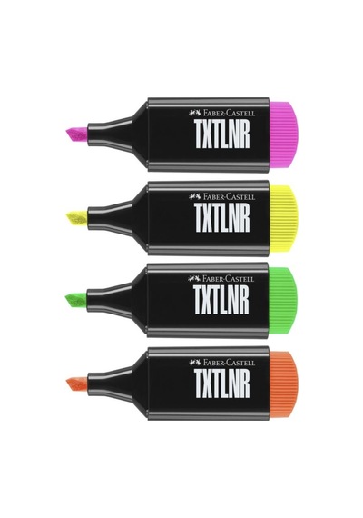 Faber Castell Fosforlu Kalem Mini Neon 4'lü Set - 154204 Çok Renkli