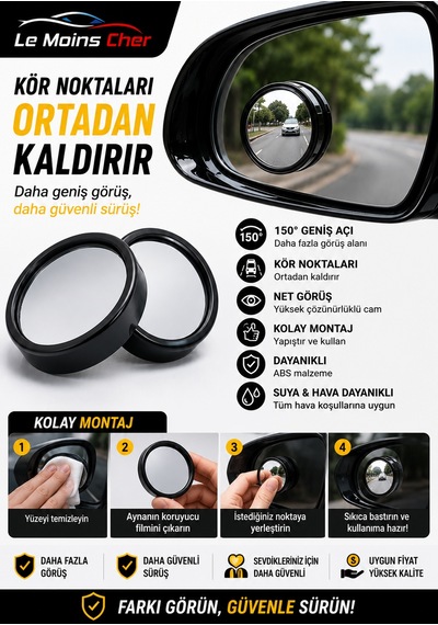 Dacia Jogger Essential Oto Kör Nokta Aynası 2 Adet Yapıştırıcılı Geniş Açılı