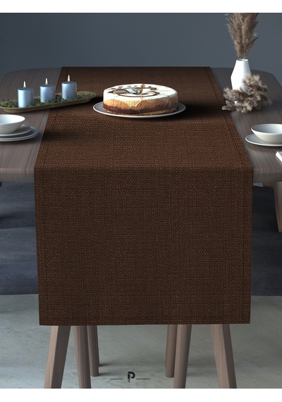 Br Perle Perle Home Keten Dokulu Runner Kahverengi Renk Dekoratif Şık Runner Örtü