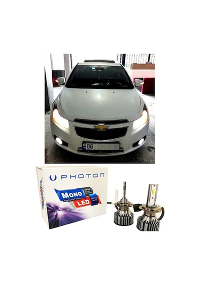 Chevrolet Cruze Led Xenon Uzun + Kısa Far Ampulü H4 Mono Yeni Seri Beyaz