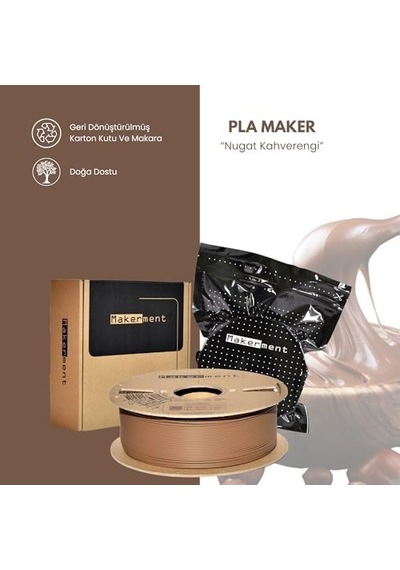Pla Maker Nugat Kahverengi , 1.75mm 1kg 3d Yazıcı Pla Filamenti