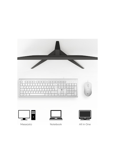 Lecoo CM101 USB Kablolu Türkçe Q Klavye & Mouse Set