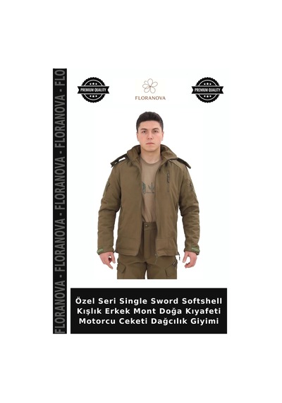 Floranova Özel Seri Single Sword Softshell Kışlık Erkek Mont Doğa Kıyafeti Motorcu Ceketi Dağcılık Giyimi Çok Renkli
