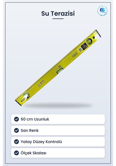 Su Terazisi 60 Cm Sarı Günlük Düzey Ölçümleri İçin Hırdavat Ev At