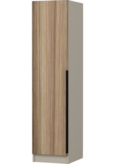 Minar Kale 1 Kapaklı Dolap Plus 210cm - Kumtaşı/dore - Raflı Çok Renkli