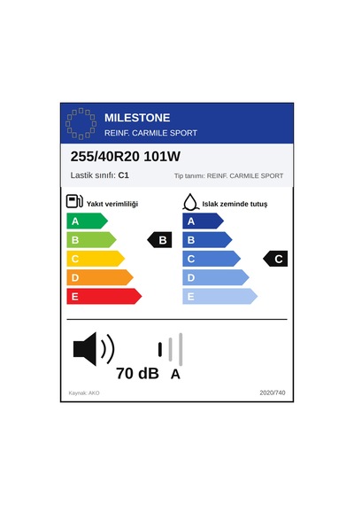 Milestone 255/40 R20 101W XL Carmile SPort Yaz Lastiği 2026