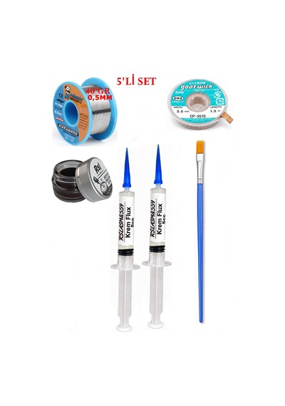 Lehimleme Seti 40 G 0,5 Mm Lehim Teli Cp-3515 Lehim Fitili Flux Lehim Toplama Fırça Seti Tk77
