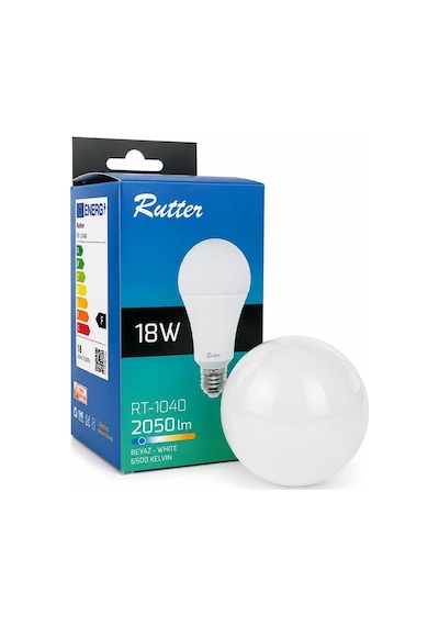 Rutter 18w E27 Led Ampul 6500k Beyaz Işık 2050 Lümen Yüksek Aydınlatma
