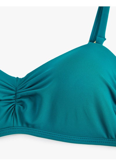 Koton Drapeli Çıkarılabilir Askılı Straplez Bikini Üstü Yeşil 6sak10147mm