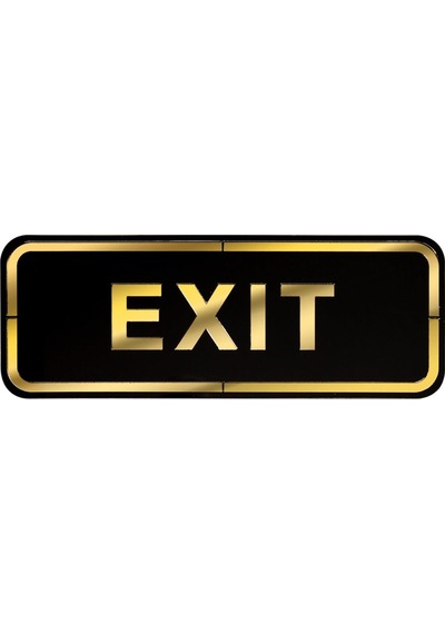 Abs Lüx Çift Katlı Yönlendirme Levhası Siyah-Altın Exit
