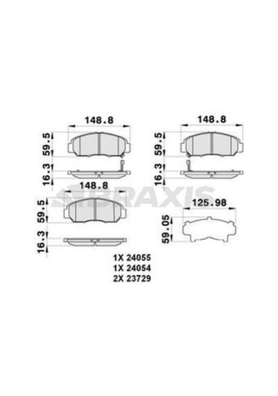 Braxis Ab0286 Ön Fren Balatası Honda Civic 1.4-1.6-1.8 Hb-sedan 2006-civic Fb7 2012-honda Frv 2006- 45022snbe00