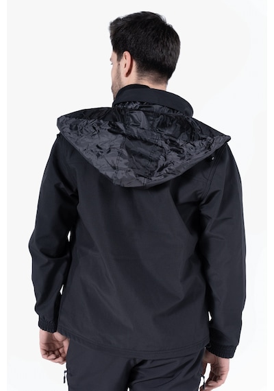 Owl Gizli Kapüşonlu Softshell Mont Siyah