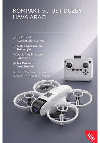 Mini Drone - Çift Kameralı Wifi Fpv Canlı Görüntü Aktarımlı Engel Tanımayan Led Işıklı Akıllı Drone