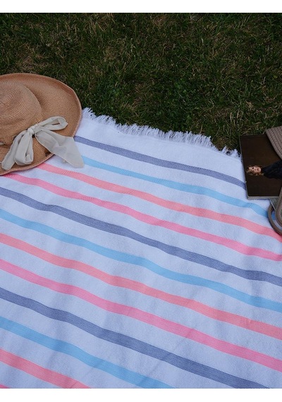 %100 Pamuk 90x170 Cm Renkli Unisex Plaj Havlusu Baveno Desen001