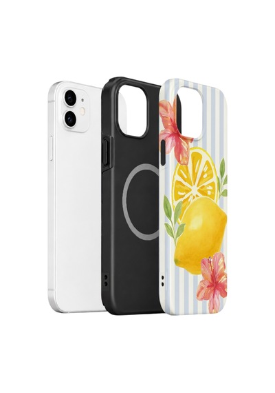 Apple iPhone Uyumlu 11 Vorian Çift Katmanlı Magsafe Kılıf Lemon Blossom Coast